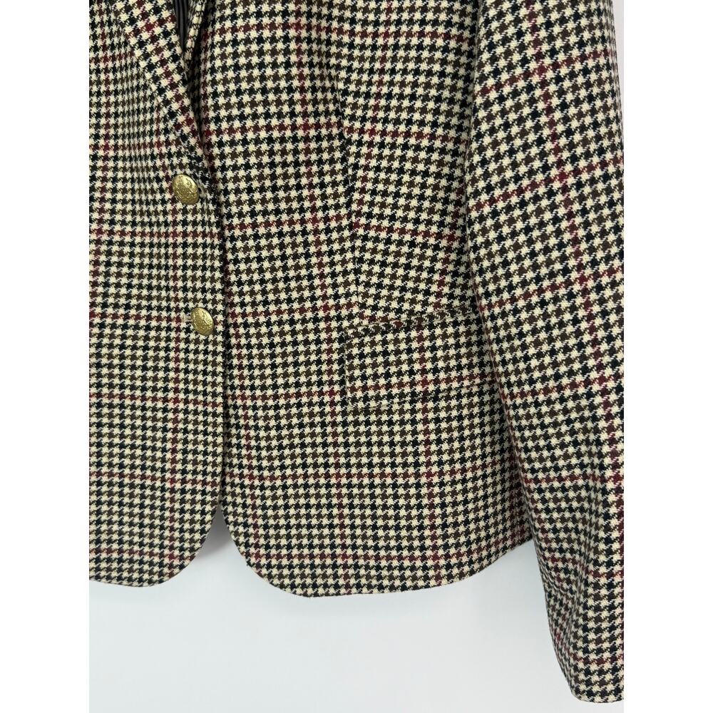 J.Crew Schoolboy Houndstooth Wool Blend Blazer Gold Buttons Size 16 Fall Winter - Picture 4 of 10